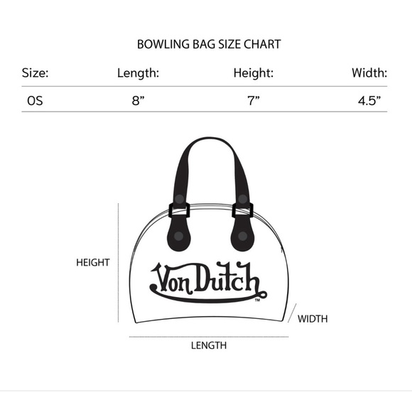 Von Dutch Jax Bowler Bag Black Graffiti Logo Print Y2K Satchel Tote NWT - Picture 11 of 11